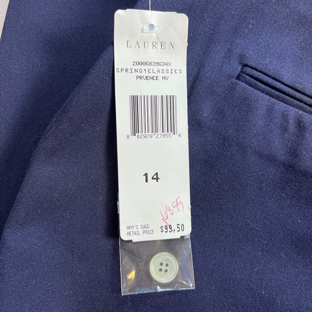Lauren Ralph Lauren Navy Blue Dress Pants Womens NWT Wide Leg Trouser Size 14 - Picture 9 of 11